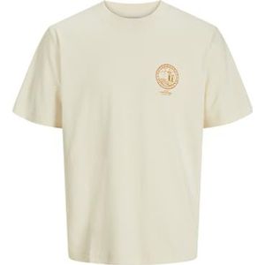 JACK & JONES Jorparos Chest Tee Ss Crew Neck voor heren, antiek wit., S