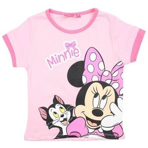 Disney - T-shirt voor meisjes met Minnie print van katoen, lichtroze, Roze, 6 Jaren
