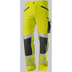 BP 2044-883-6656 Superstretch-broek voor heren, 91% polyester/9% elastaan, waarschuwingsgeel/antraciet, moderne pasvorm, maat 52N