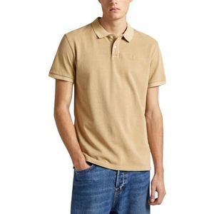 Pepe Jeans Nieuw Oliver Gd poloshirt voor heren, Bruin (Kaki Beige), XXL