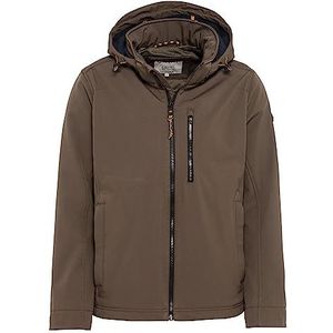 camel active Softshelljas voor heren met afneembare capuchon, donkerbruin, 98