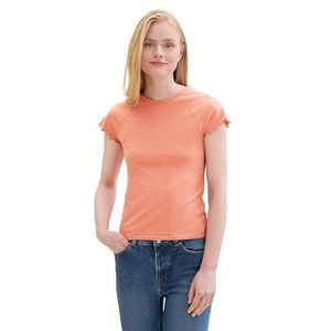TOM TAILOR Denim Basic T-shirt voor dames met raglanmouwen, 35155 - Burnt Terracotta, M