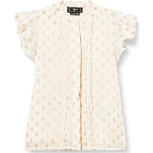 NAEMI Blouse voor meisjes, Wolwit met gouden stippen, 122 cm