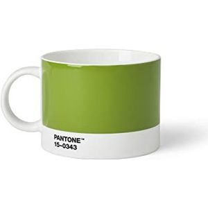 Pantone Theekop, thee-/koffiemok, fijn porselein (keramiek), 475 ml, groen, groen 15-0343, kleur van het jaar 2017