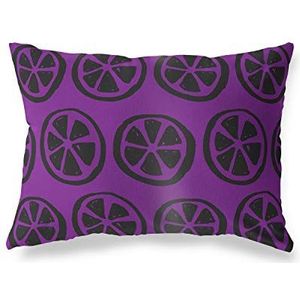 BonaMaison Paars-Zwart Decoratieve Kussensloop, Kussenhoezen Bank, Decoratieve Kussenhoesjes, Kussensloop; Sofa, Slaapkamer, Kantoor, Auto 45x60 Cm - Ontworpen en vervaardigd in Turkije