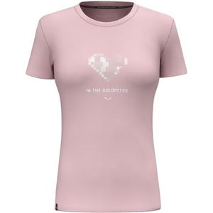 Salewa Pure Heart Dry T-Shirt Vrouwen, Roze, M