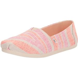 TOMS Platte instappers met Alpargata-print voor dames, Brede Streep Roze, 35.5 EU