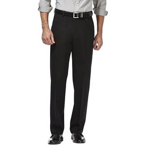 Haggar Pantalon, heren, premium kwaliteit, strijkvrij, kaki, classic-fit, uitbreidbare taille, platte voorkant (normale en grote maten), 46W / 30L