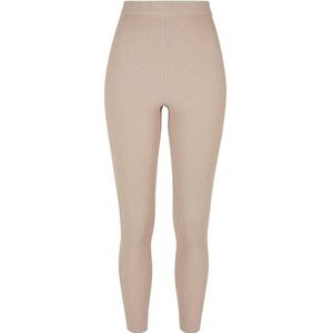 Urban Classics Dames Rib Knit Leggings Yoga Broek, Licht Taupe, XS