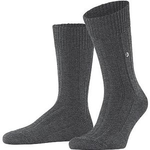 Burlington Heren Sokken Dover M SO Wol eenkleurig 1 Paar, Grijs (Dark Grey 3070), 40-46