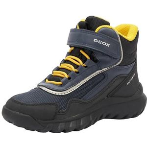 Geox Jongens J Simbyos Boy B ABX Sneakers, Navy Yellow, 30 EU