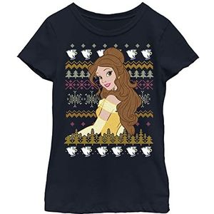 Disney Princesses Belle Ugly Christmas Sweater Girls T-shirt, marineblauw, XS, Grant, XS, Grant, XS