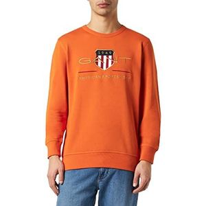 GANT Archive Shield C-Neck Trainingsshirt voor heren, oranje (pompoen oranje), XS
