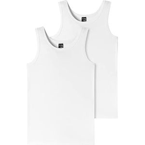 Schiesser Jongens onderhemd 2 PACK Organic Cotton - 95/5, wit, 152 cm
