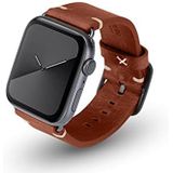 JT Berlin Alex Vintage armband voor Apple Watch 42 mm / 44 mm leren armband [Watch SE, Series 6 / 5 / 4 / 3 / 2 / 1, zacht lederen reserveband, aluminium sluiting] bruin/grijs (maat M/L)