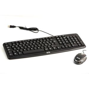 LINK LKTAST02 LKMOS04 - Italiaans USB-toetsenbord 108 toetsen kleur zwart mini optische muis USB 3 toetsen zwart