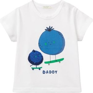 United Colors of Benetton T-shirt voor jongens, Wit, 12 Maanden