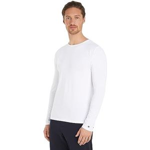 Tommy Hilfiger L/S T-shirts voor heren, Wit/Wit/Wit, S