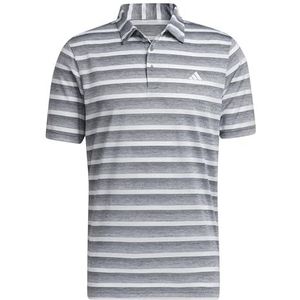 adidas Heren MENS TWO COLOR STRIPE POLO SHIRT, Grey Three/White, M