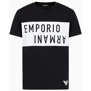 Emporio Armani - T-shirt - Zwart-Wit - Ronde Hals - Korte Mouwen - 100% Katoen