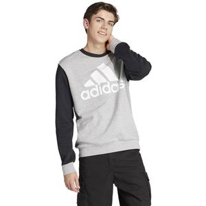 adidas Heren Essentials Fleece Big Logo Sweatshirt, medium grey heather/black, S