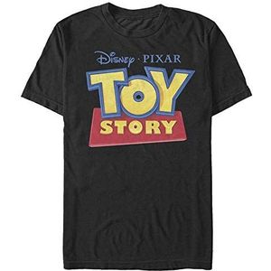 Pixar Unisex Toy Story-3D Logo Organic Short Sleeve T-Shirt, Zwart, XL, zwart, XL