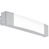 EGLO Siderno Led-wandlamp, 1 lichtpunt, led-spiegellamp van staal en kunststof, badkamerlamp in chroom, gesatineerd, IP44 ledlamp voor vochtige ruimte