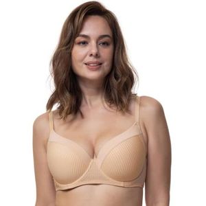 Dorina Dames beugelbeha licht gevoerd, Demi T-Shirt BH Full Cup, Carmen, Beige, 100E, beige, 100D