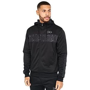 Crosshatch Heren Pyramid Hoody Hooded Sweatshirt, Zwart, Regular