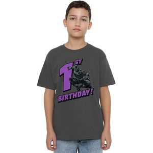mandarin creative ltd Black Panther Birthday 1 Unisex Kids T-shirt, houtskool, 5-6 jaar, houtskool, 5-6 jaar