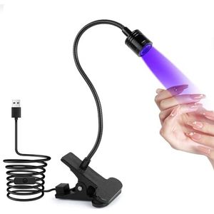 AiQInu UV-lamp nagels, ledlamp voor gelnagels, 3 W draaibaar, nagellamp met USB en veiligheidsclip, voor gelnagellak, salon, doe-het-zelvers (zwart)