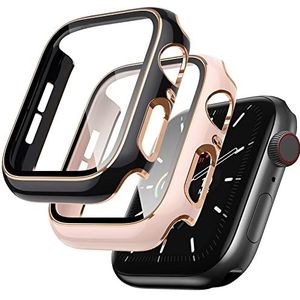 Cosoki 2Pack Hard Case Compatibel met Apple Watch Series 3/2/1 Case 42 mm met ingebouwde gehard glas Screen Protector, volledige dekking voor iWatch accessoires