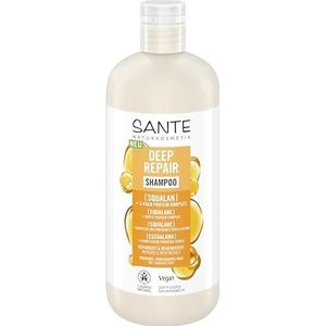 SANTE Naturkosmetik Deep Repair Shampoo Squalan + 3-voudig proteïnecomplex, veganistische verzorgingsshampoo voor soepel en glanzend haar, herstelt droog, beschadigd haar, 500 ml
