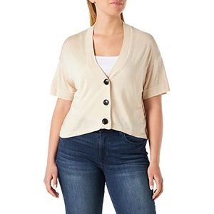 TOM TAILOR Dames Cardigan met korte mouwen 1031186, 29517 - Sand Stone Beige, XL