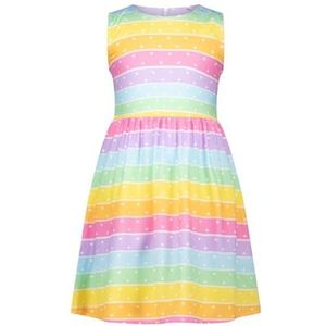 SALT AND PEPPER BY KIDS PARK Meisjesjurk van viscose met gestreepte all-over print, Meerkleurig, 104