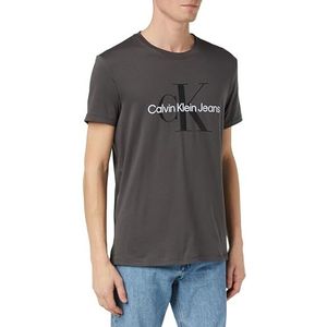 Calvin Klein Jeans Seasonal Monologo T-shirt voor heren, Grijs (Dark Grey), XXS