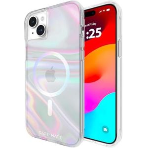 Case-Mate Soap Bubble Mag-Safe Case Beschermhoes compatibel met Apple iPhone 15 Plus Case Rainbow (kleurveranderend effect, 3 m valbescherming, Geïntegreerde MagSafe-Ring) - Transparant/glinsterend