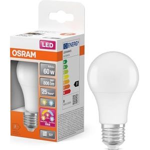 OSRAM LED Superstar Klassieke LED-lamp in bolvorm met drie lichtscènes: Relax, Actief, Slaap. Gemaakt van mat kunststof, 8,8W, E27 fitting, kleurtemperatuur 2700-4000 K, regelbaar via wandschakelaar