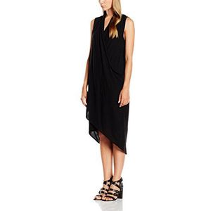 ICHI Dames jumper jurk LOOP DR, mini, effen, zwart (10004 Black Solid), XS