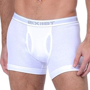 2(X) IST mens Essential Cotton 3-pack boxer briefs, Pure White, Small US