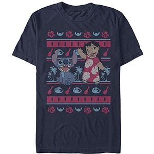 Disney Lilo & Stitch - Lilo Hawaiian Pattern Unisex Crew neck T-Shirt Navy blue M