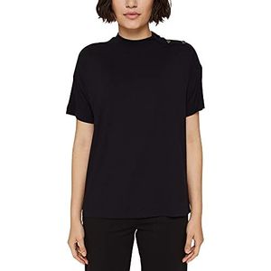 ESPRIT Collection T-shirt met knopen van LENZING ™ ECOVERO™, zwart, XS
