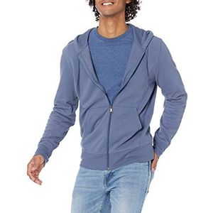 Amazon Essentials Men's Lichtgewicht sweatshirt met capuchon van Franse badstof met volledige ritssluiting, Indigo, M