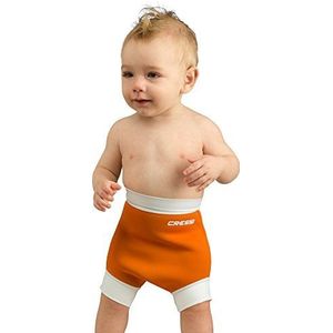 Cressi Kids' Herbruikbare Zwemluier Thermische Zwemkleding, Oranje/Wit, Klein/0-4 Maanden