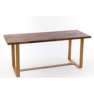 Console van hout en metaal, Scandinavisch, goud, 120 x 45 x 51 cm