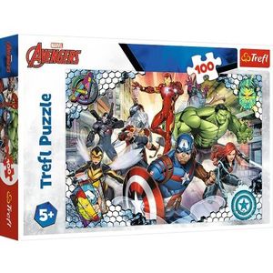 Trefl - Marvel The Avengers, Beroemde Avengers - 100 stukjes puzzel - Kleurrijke Puzzels met Marvel Superhelden, Disney, Creatief Vermaak, Leuk voor Kinderen vanaf 5 jaar