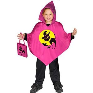 Witch Baby Poncho disguise fancy dress Halloween girl (One size 3-6 years) with Trick-or-Treat bag