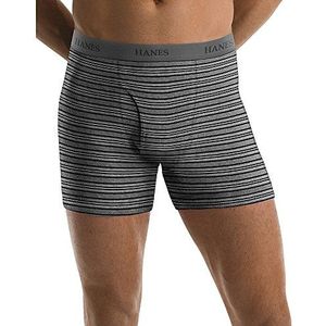 Hanes Men's 5-Pack Ultimate FreshIQ Boxer with ComfortFlex Waistband Brief,Assorted/Stripe,Medium