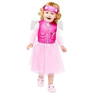 Amscan - Babykostuum Skye van Paw Patrol, jurk, vleugels, haarband, serie, helper op vier poten, hond, themafeest, carnaval