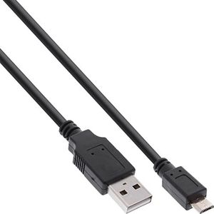 InLine 31715Q Micro-USB 2.0 kabel, snellaadkabel, USB-A stekker aan Micro-B stekker, zwart, 1,5m